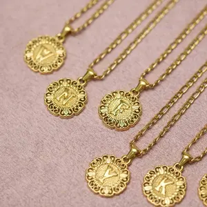 18K Gold Plated Stylish Circular Lace Letter Accessories - Add Glamour to Your Look