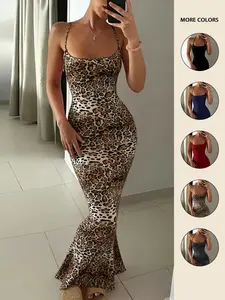 Strappy Bodycon Maxi Dress Slim fit hugs every curve, mermaid hem enhances elegance, available in various colors, perfect for dates, everyday activities, Casual