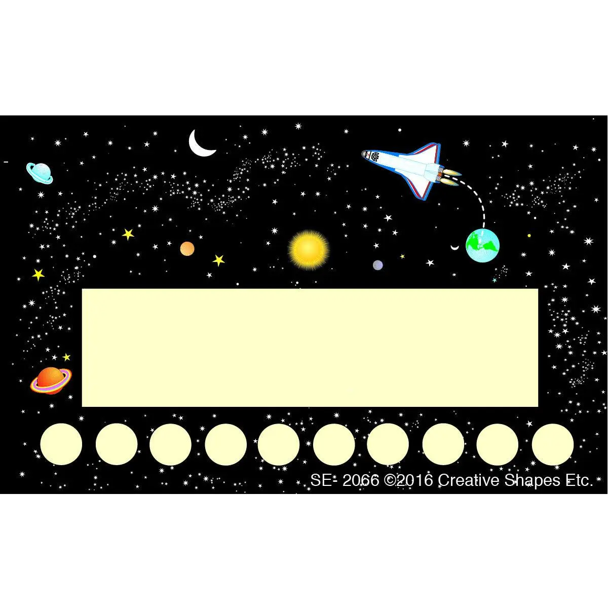 SHAPES ETC. Incentive Punch Cards - Space,  4x2.5in | 10 Punch Spots, Behavior Rewards, Goal Tracker, Motivational, Responsibilities, Teachers, Loyalty Card, Back to School Supplies, Made in USA