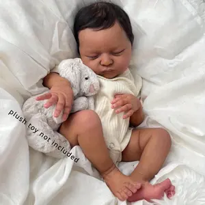 20-Inch (50cm) Sleeping Reborn Black Baby Girl Doll – Realistic Newborn Art Doll with Cloth Body and Soft Vinyl Limbs, Lifelike Toy, Perfect Birthday Gift for Kids Ages 3+