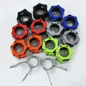 Quick Release Nylon Resin Barbell Clamp Collars - Multicolor