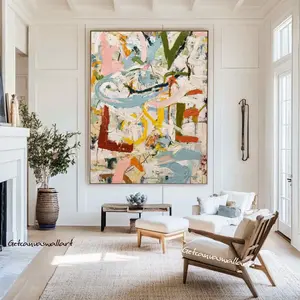 [SALE UP TO 50] Large Abstract LOVE Graffiti Painting Colorful Textured Wall Art Poster, Vibrant Pop Painting Beige Abstract Graffiti Art Print, Modern Textured Painting Print (No Framed)