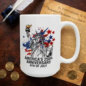 America's 250th Anniversary Mug  Statue of Liberty Patriotic Coffee Mug 1776-2026 Independence Day Gift