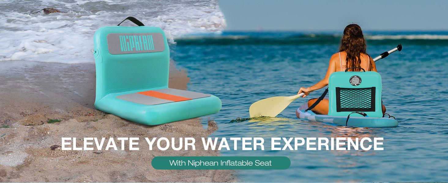 Niphean Inflatable Kayak Seat with Back Support, Sturdy Paddle Board Seat for Inflatable Boards, Canoe Seat, Boat Seat, SUP Seat, Supportive Kayak Seats with Back Support for Versatile Use
