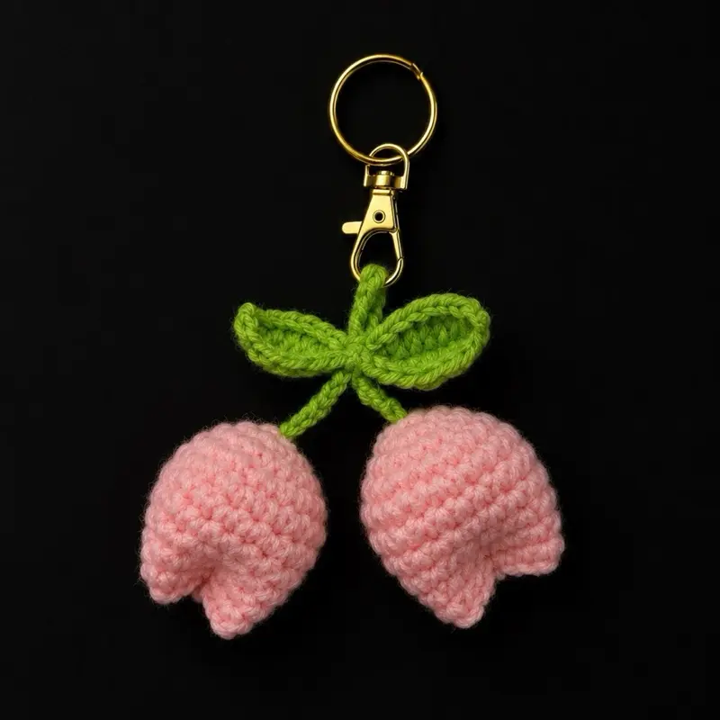 Twin Tulips Keychain