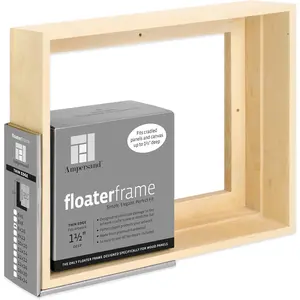 Floaterframe 8"x10" 1 1/2" Depth Thin Style Hardwood Floating Frame in Maple Finish for Canvas, Wood Panels & Artwork