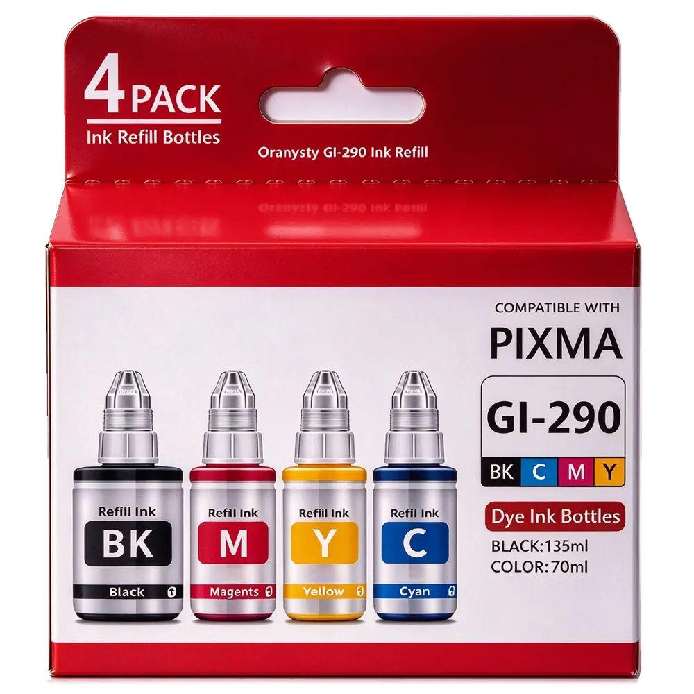 GI-290 InkCompatible with canon 290 ink Refill Bottles use for  PIXMA G3200 G4210 G1000 G1100 G1200 G1310 G1400 G1800 G1810 G1900 G2000 G2100 G2200 G2400 G2800 G2810 G2900 G3000 G3100 G3310 G3400 G3800 G3810 G3900 G4200 G4800 G4810 MP288 IP2880 Printers