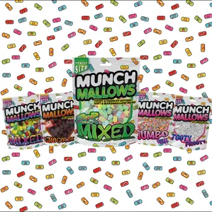 Munch Mallows Marshmallow Candy - Dual Texture Fruity Snack with Soft Marshmallow Inside & Candy-Coated Exterior Novelty Candies in Jumbo, Tooty Frooty, Chocolate, Mixed Fruit and Sour Flavors