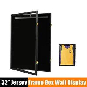 CROSSDESIGN Wall Display/Case Lockable Rack 32" Football Basketball Jersey Storage Box