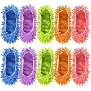Mop Slippers Shoes - Microfiber Cleaning House Mop Slippers Floor Cleaning Tools Shoe Cover Soft Washable Reusable Microfiber Foot Socks Floor Cleaning Tools Shoe Cover