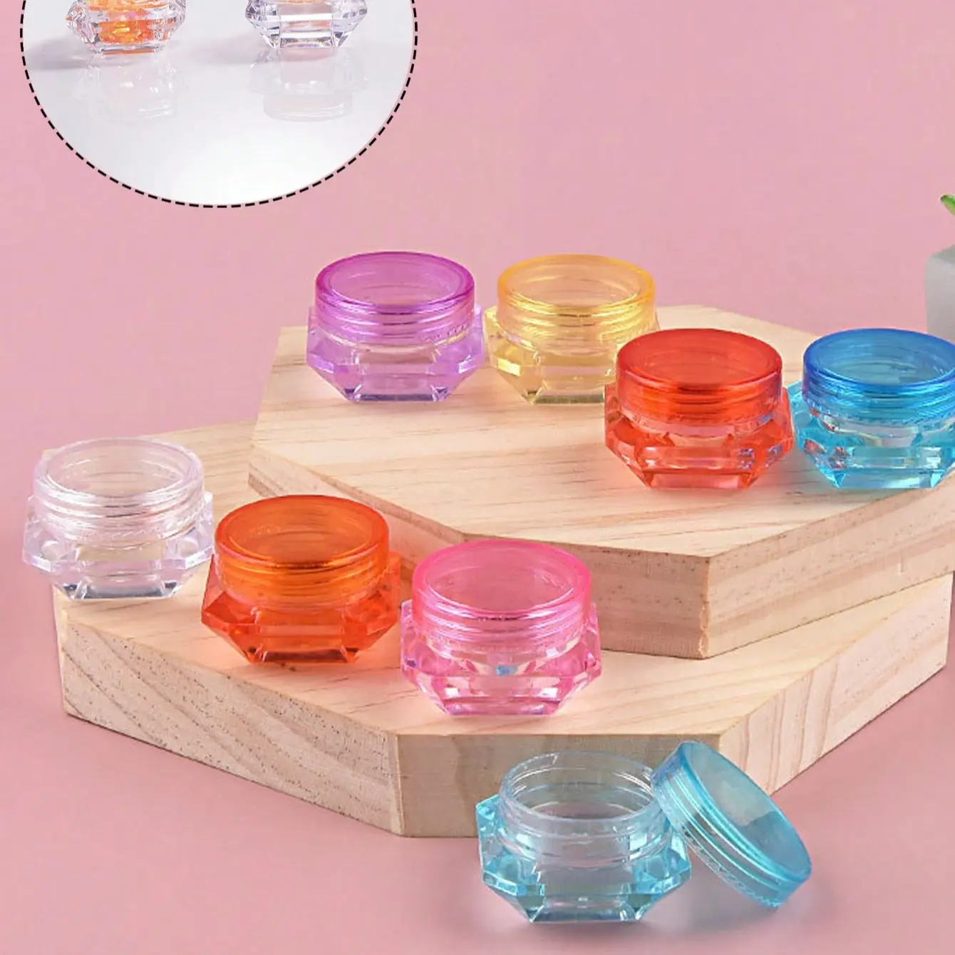 5pcs Empty Cosmetic Jars 3g/5g/7g, Reusable Stackable Cream Boxes, Refillable Design, Leak-Proof Travel Toiletries Plastic Containers, Women Gifts, Valentine's Day Presents