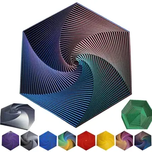 3pc Fractal Fidget Hexagons: 3D printed stress relievers for adults. Infinity cube toys spin & soothe, ideal for desk, fingertip play