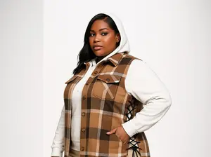 Plus Size Adjustable Flannel Vest with Collared Neck for Fall Fashion Trendy and Cute Fit Curvy Style Customized Fit Must Have Piece