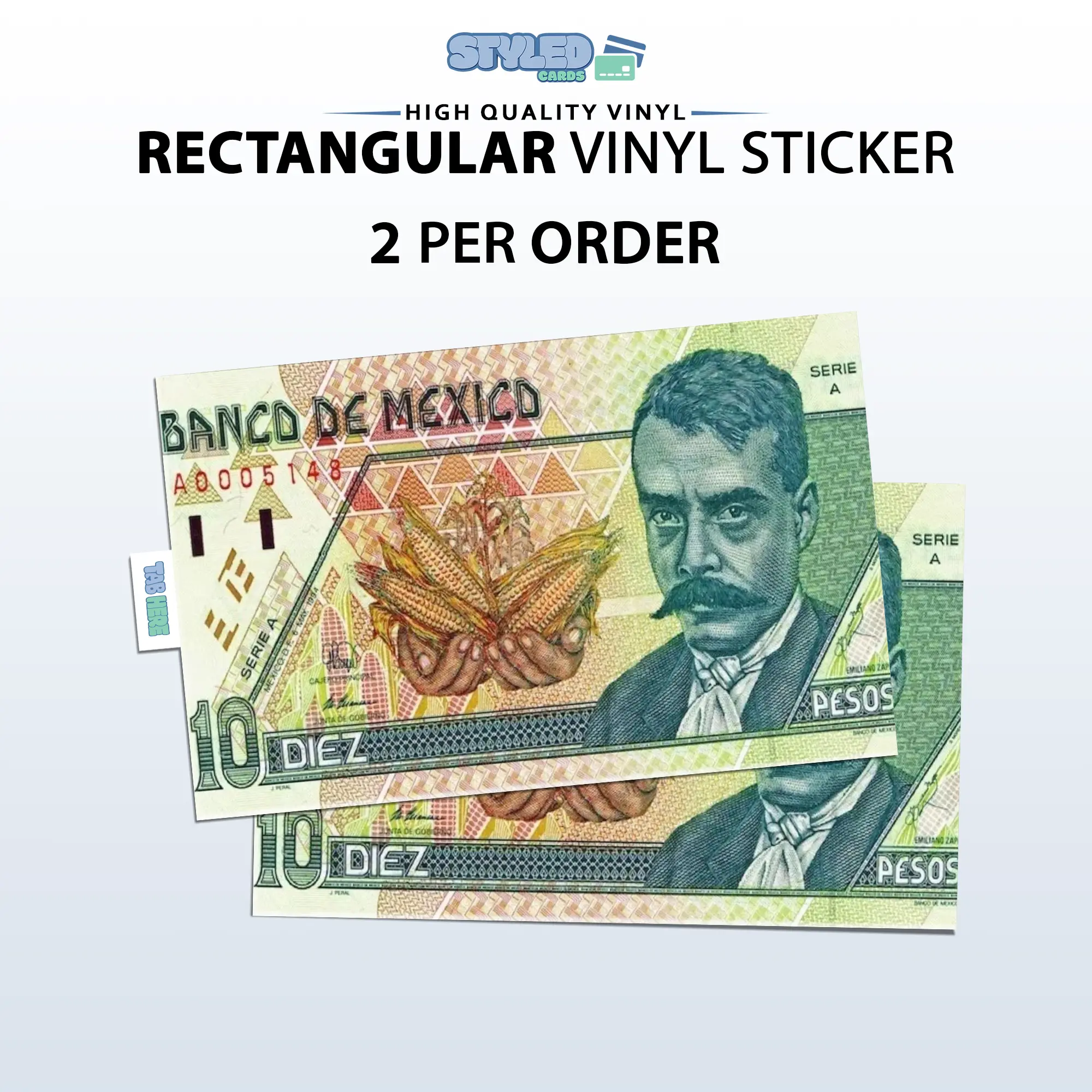 Zapata billete debito sticker pegatina Decor Decorative rectangle vinyl sticker