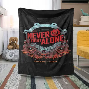 Gears of War themed flannel blanket with printed pattern - perfect for all seasons, perfect for sofas, beds, travel and camping - perfect gift
