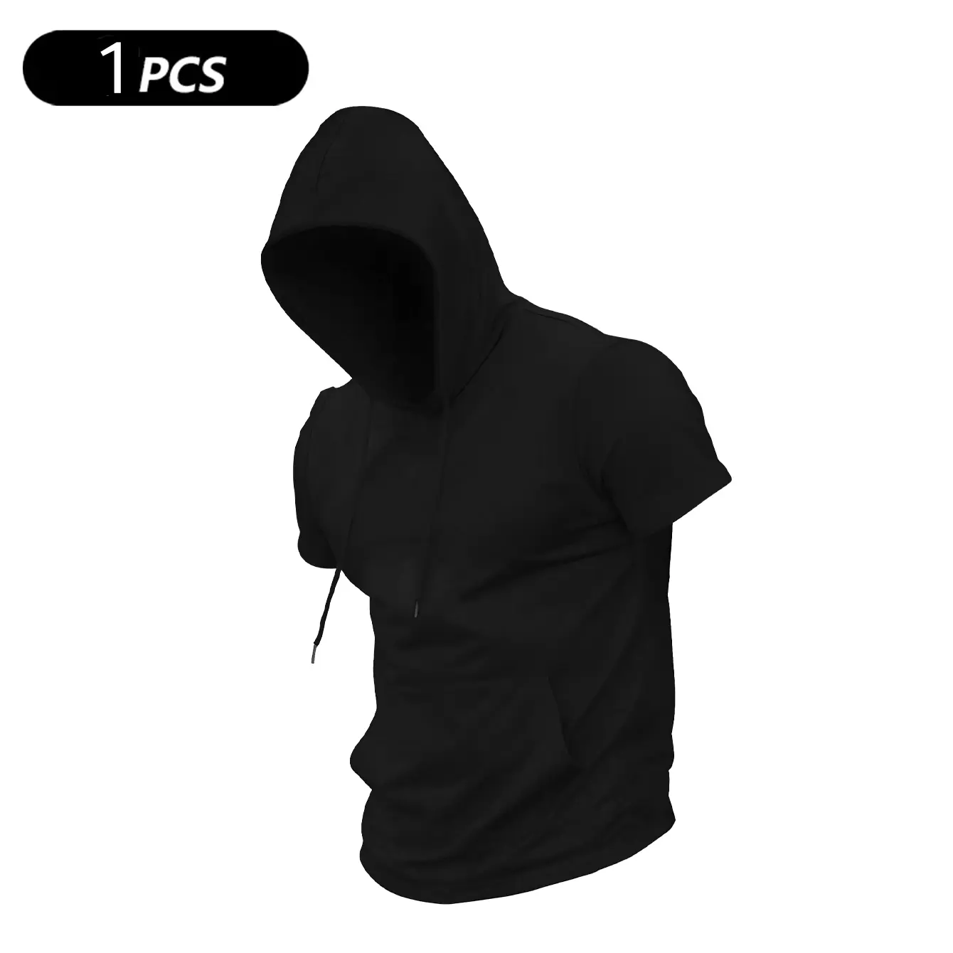 Men's Hooded T-Shirt with American Flag Print, Casual Short Sleeve Pullover with a Kangaroo Pouch for Streetwear and Fitness, Plain, Fourth Of July, Practical, Dry Clean, Tops, Outdoor