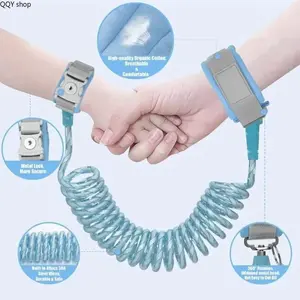 【Summervibes】2M Lockable Anti Lost Wristband Leash, Rotating Head Spring Safety Rope with Stainless Steel Buckle, Keychain Slot Child Safety Belt, Durable Baby Outdoor Travel Essential, Ideal Baby Registry & Newborn Gift