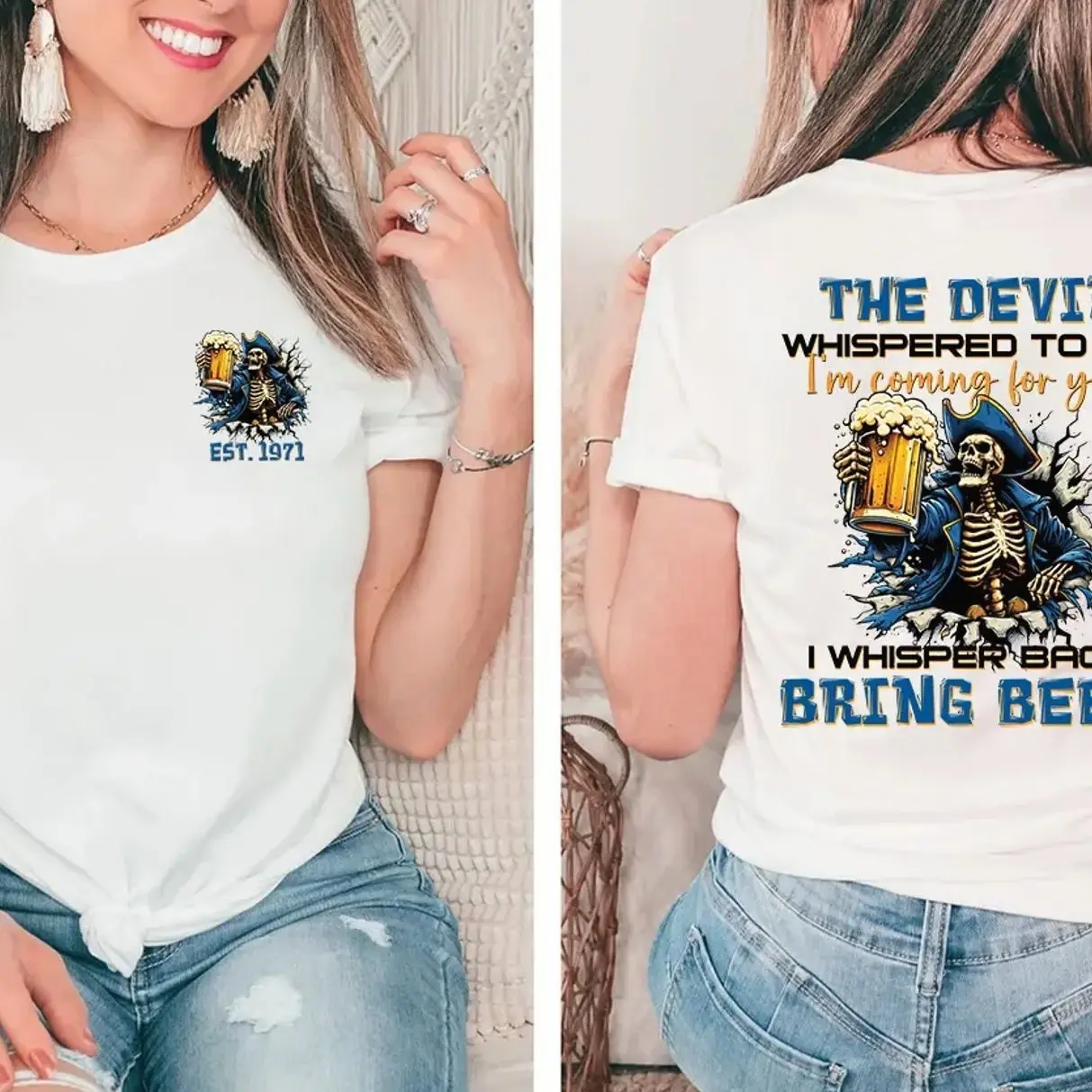 [Generation Studio] Personalized Year 1965-1980 The Devil I'm Coming For You Generation X Shirt, I Whisper Back Bring Beer Gen X Shirt, Generation X Shirt, Full Colors, Full Sizes, For Men, For Women Polo Sweatshirt