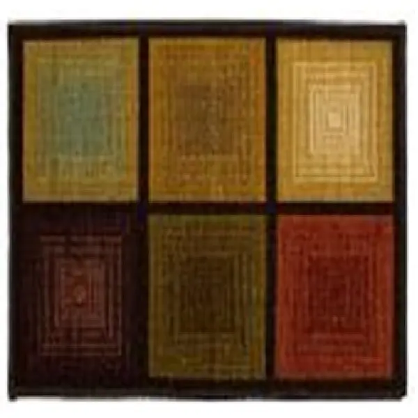 Madison Home Geometric Optic Squares Oblong Indoor Area Rug - OPT-20X120-BN, 20 x 120 in, Brown Tones, Non-Customized