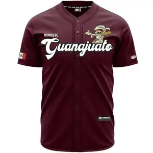 (MAROON) Momias De GUANAJUATO Baseball Jersey, Mexico Jersey for Men Women Youth And Kids, Mexico Baseball Shirt, Hiphop Jersey, All-Over Print Baseball Jersey