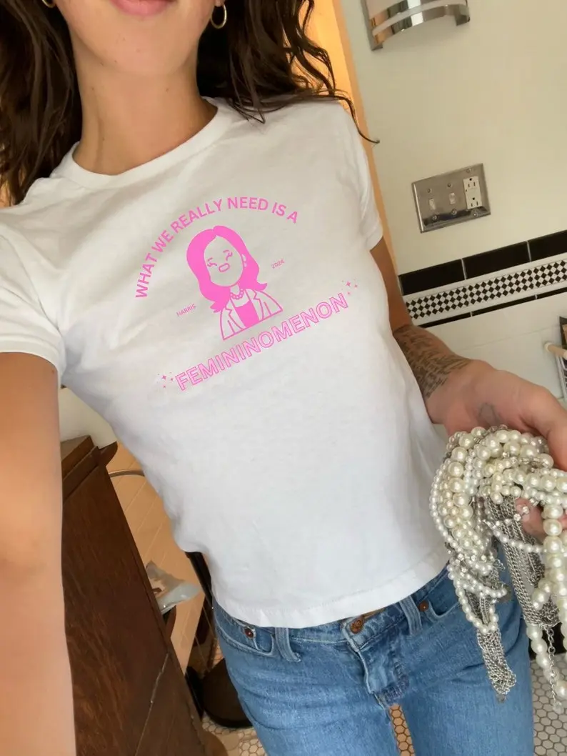Kamala Harris Femininomenon Shirt, Kamala Harris Crop Top, Kamala Harris For President 2024, Democrat Political Clothes, Chappell Roan Merch