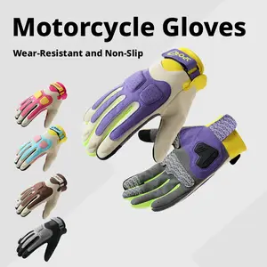 2026 Ready Stock Summer Motorcycle Gloves for Men & Women, UV Protection, Color Block Thin Design, Anti-Skid Wear-Resistant Macaron Anti-Skid Sports Gloves