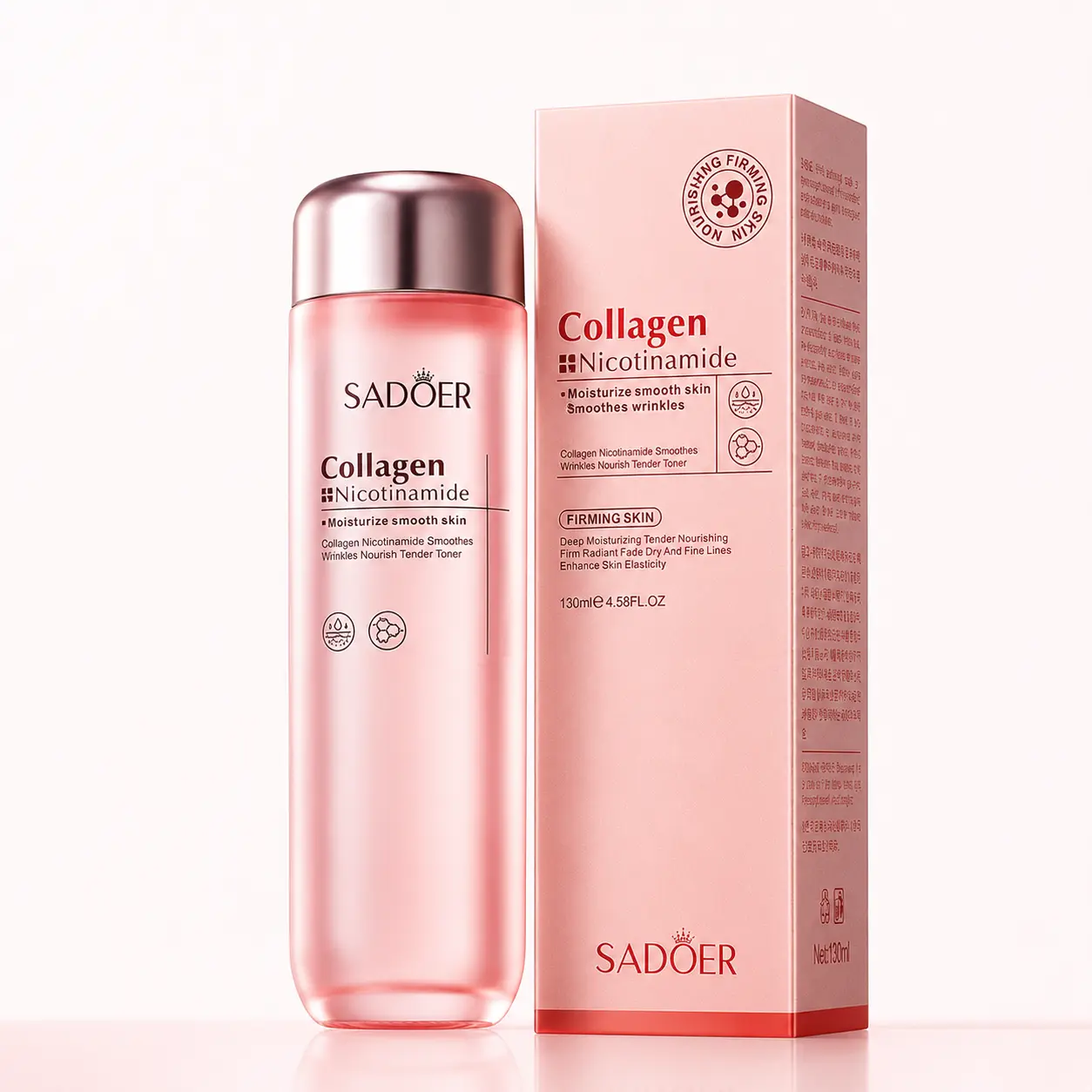 Collagen Niacinamide Toner, Hydrating Facial Toner with Lightweight Watery Texture, Fast Absorbing Daily Skincare & Skin Prep, 130ml