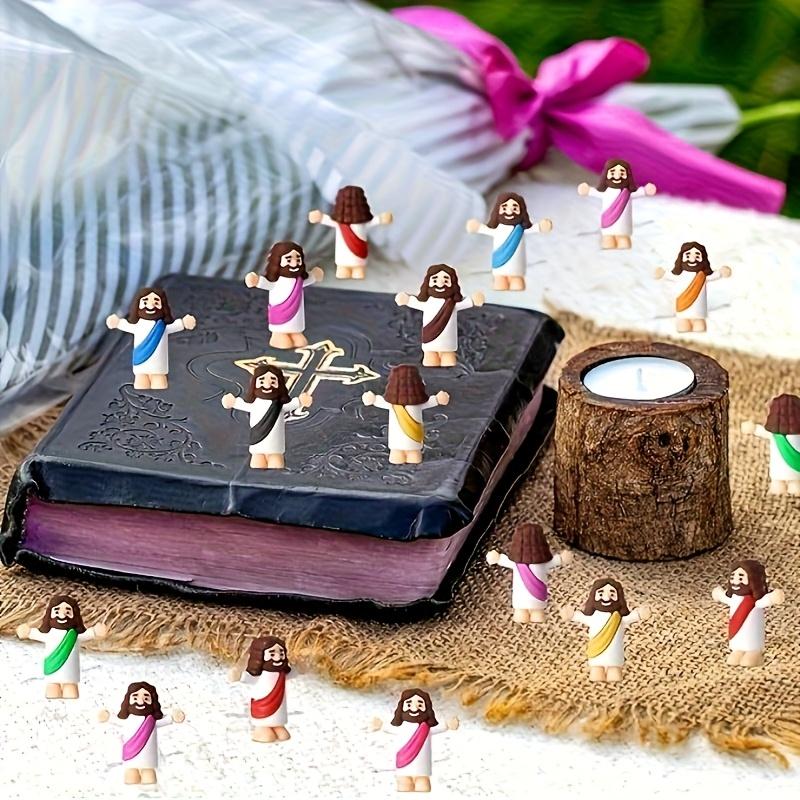 20 Pack Mini Jesus Figurine with Cross, Inspirational Prayer Card “My Lord, My God, My Savior” – Perfect Christian Easter Gifts & Religious Souvenirs for Bulk Gifting