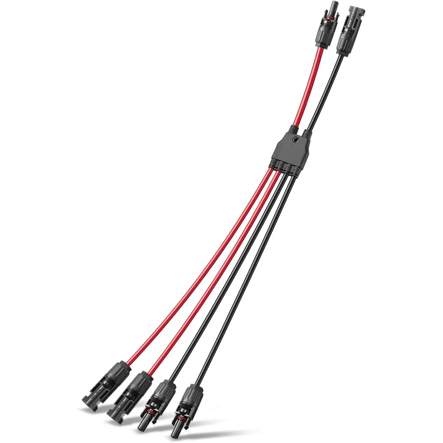 Solar Parallel Connectors for 2 Solar Panels, 2 to 4 Y Branch 10AWG Adapter Splitter  Wire Plug PV Tool Kit,  (MFF/FMM)