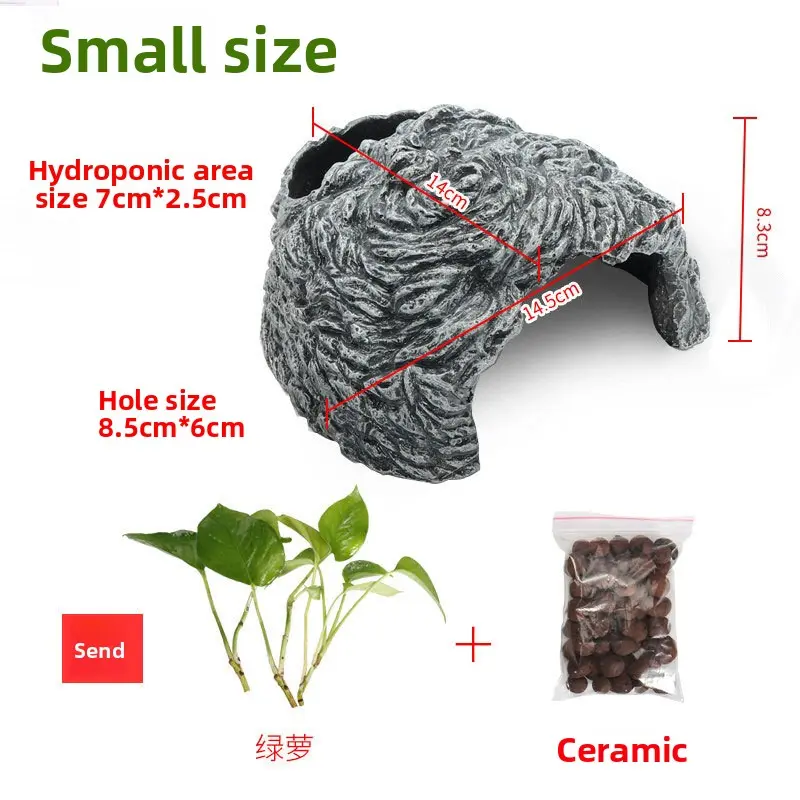 Small hideaway cave (comes with pothos plant + cer