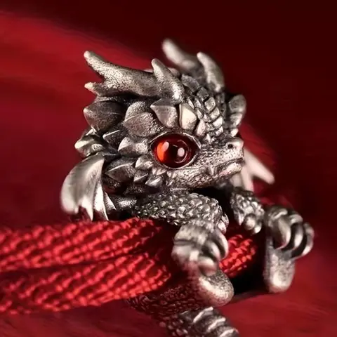 Punk Style Dragon Pattern Adjustable Pendant Bracelet, Hand Chain, Unisex Fashion Jewelry, Unique Design, Perfect Gift Idea