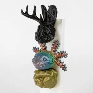 Myth & Micro Marvels Magnet Set - Mystical Jackalope, Charming Axolotl, and Resilient Tardigrade - Decor