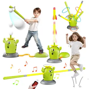 Borledor 4-in-1 Remote Control Cactus Toy Set - Musical Bouncing Game with Ring Toss, Baseball, and Rocket Launcher, Perfect for Thanksgiving Family Fun, Active Play Indoors and Outdoors for Ages 3 and Up