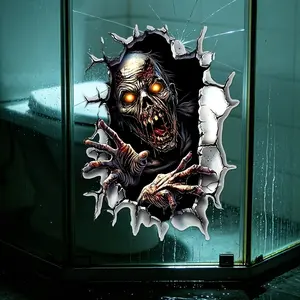 Halloween Self-Adhesive Decorative Wall Sticker, Wall Decal, Ghost Design, Living Room Bedroom Wallpaper Decor, Easy to Apply, Perfect for Home Decoration