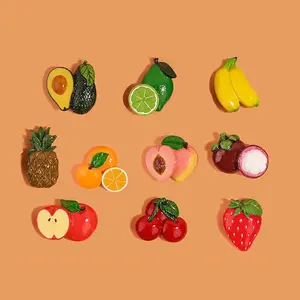 Fruit Fridge Magnets, 10Pcs Cute Cartoon Refrigerator Magnet 3D Resin Fruit Magnetic Fridge Magnets for Refrigerators Whiteboards Maps and Other Magnetic Items