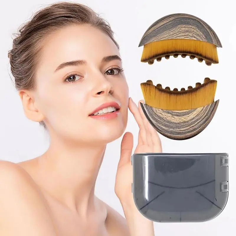 Lymphatic Contour Face Brush, Facial Dry Brushing Massage Tool with Soft Bristles for Face, Neck, Chin and Jawline, Ergonomic Skincare Beauty Tool, 1PC