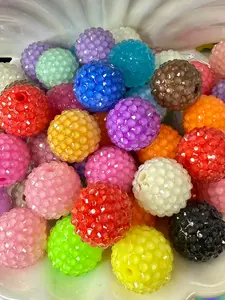 R21- (10PCS) 19mm Mixed Color Clear JELLY Dewdrop Bubblegum Acrylic RHINESTONE Beads for DIY