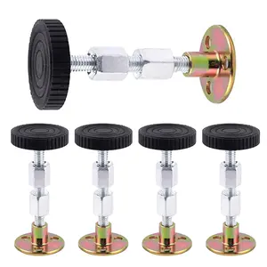 4 Counts Adjustable Threaded Headboard Stoppers Fixer,Headboard Reinforcement Kit, Hassle-Free Setup