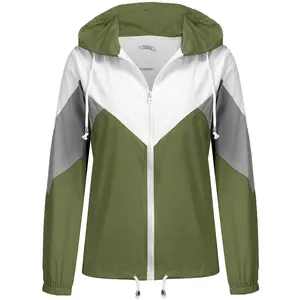 Women'S Rain Jackets Lightweight Hooded Windbreaker Packable Outdoor Raincoat