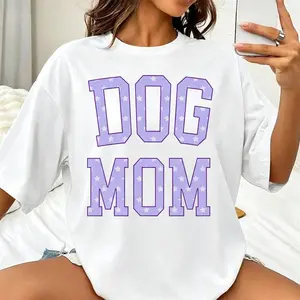 Trendy Oversized Graphic Dog Mom Shirt Fashionable Tees for Her with VSCO Y2K Aesthetic