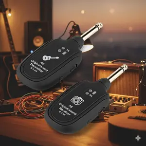 Wireless Guitar System UHF Dual Mode Rechargeable 100ft Range Plug & Play for Guitar Bass Violin Keyboard Professional Performance Recording