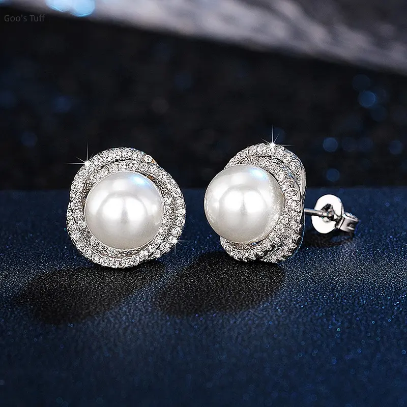 Female Elegant Drop Earrings - Women's Artificial Pearl Mermaid Tears Design, Micro Pave Zircon Wrap Ornaments for Dating, Beach Vacation Outfits, Flowers, Perfect For Special Moments