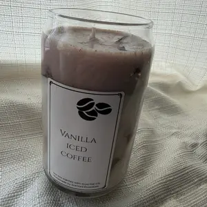 Vanilla Iced Coffee Scented Candle with Essential Oils for Aromatic Home Fragrance