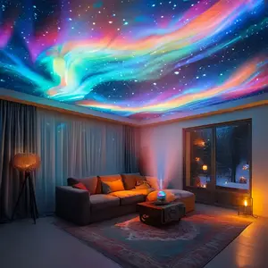 Arctic Light LED Mood Projection Lamp RGB Remote Control Galaxy Star Projector Bedroom Night Light Home Theater Ceiling Decor Gift Party Aurora Projector Lamp