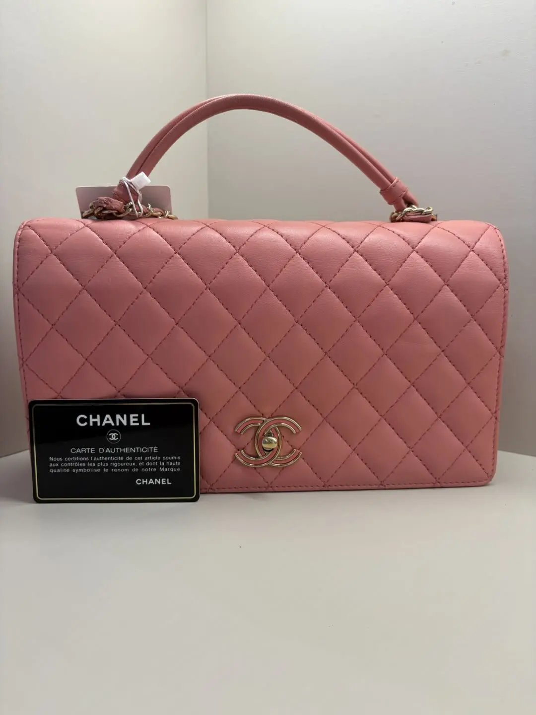 Pre-owned CHANEL Mini Coco Handle Flap Bag HK A216 23765590