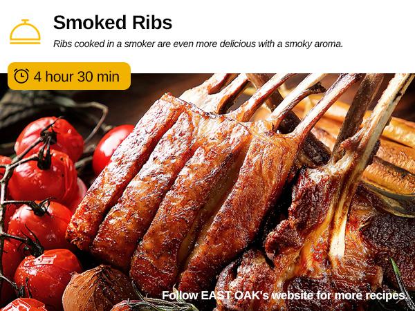 EAST OAK 30" Digital Electric Smoker, Outdoor Smoker with Glass Door and Meat Thermometer, 725 Sq Inches of Cooking with Remote, 4 Detachable Racks Smoker Grill for Party, Home BBQ, Night Blue