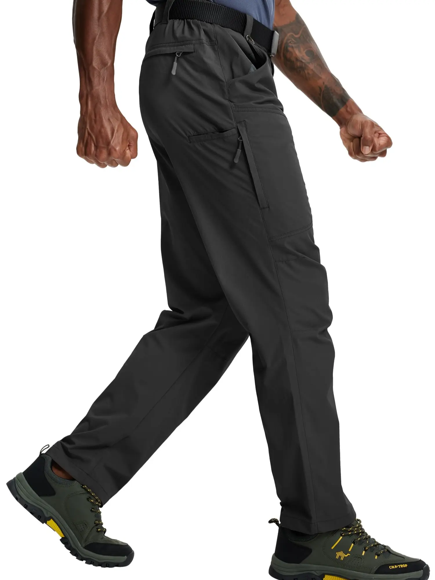 ZOOFLY Men's Tactical Nylon Hiking Trousers - Lightweight, Stretch, Waterproof, Quick Dry, 6-Pocket Menswear for Hiking, Fishing, Trouser outdoor pant