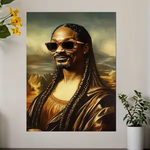 Mona Lisa Wall Art Decor, Funny Classic Art Posters and Prints, Canvas Artwork with Modern Twist, Aesthetic Home Decor, Gift Idea verse