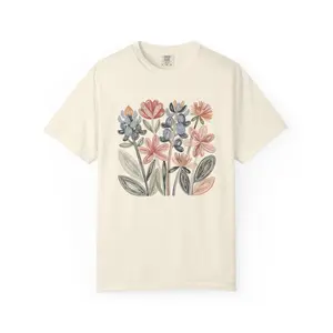 Texas Wildflowers Comfort Colors Shirt, Bluebonnet T-Shirt, Texas Flowers Tee, Southern Floral Shirt, Texas Pride Gift for Women