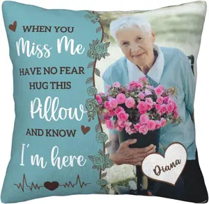 Personalized Memorial Throw Pillow with Photo,Sympathy Gift for Loss of Loved Ones,Bereavement Remembrance Gifts,Custom Pillowcase with Picture Two-Sided Design,Home Decor A